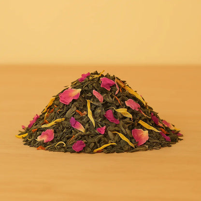 Thé Rêverie d’Orient – thé bio aux notes de rose, mangue et orange, en vrac