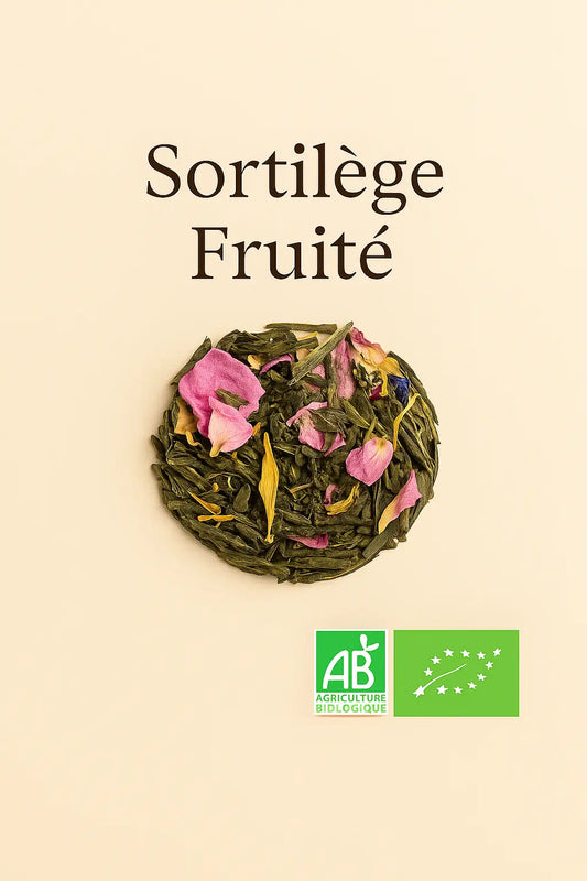 Thé bio Sortilège Fruité en vrac – rose, orange et mangue