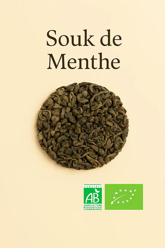 Sachet du thé bio Souk de Menthe – thé vert menthe poivrée