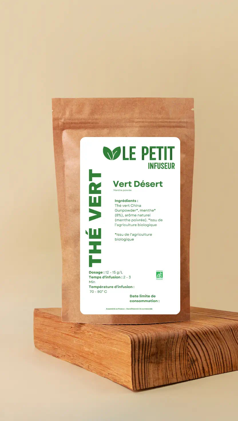 Sachet kraft du thé Vert Désert – format 100 g